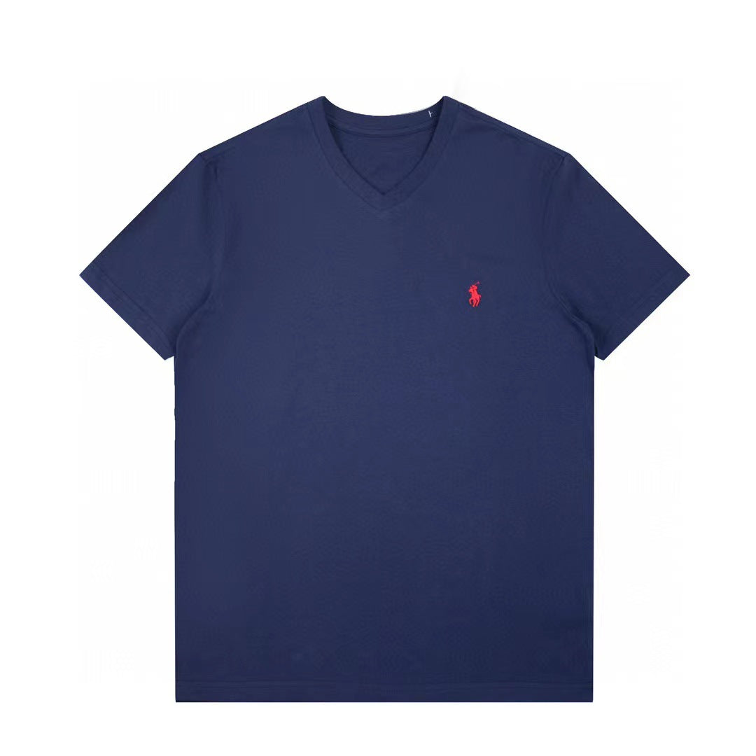 Ralph Lauren T Shirts Embroidered V-Neck Top