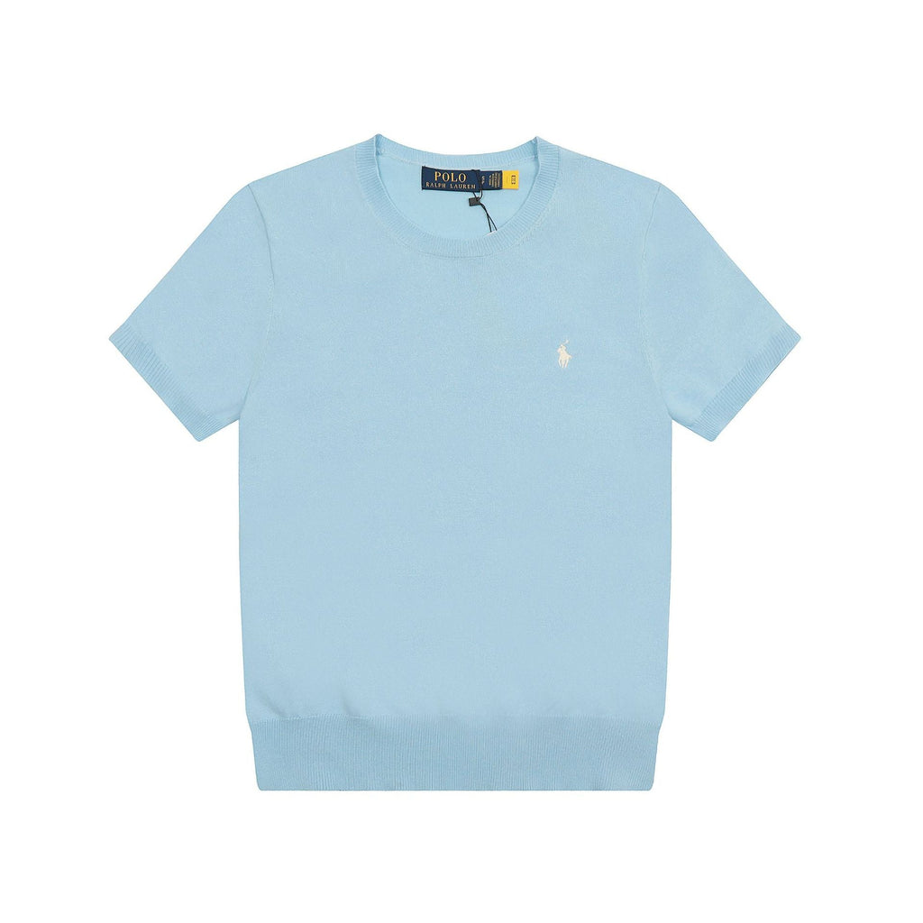 Ralph Lauren Knitted sweaters Ralph Lauren Knitted Short Sleeved Shirt RLl Pony Standard Knitted Twist Embroidered Short Sleeve Top T-Shirt