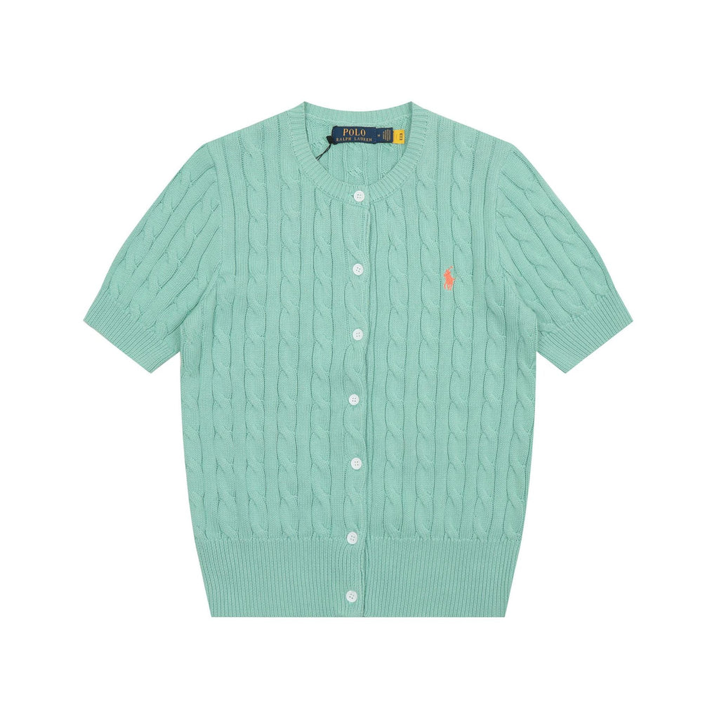 Ralph Lauren Knitted sweaters Ralph Lauren Knitted Short Sleeved Shirt RL Ralph Pony Standard POLO Short Sleeve Knitted Sweater Cardigan T-Shirt