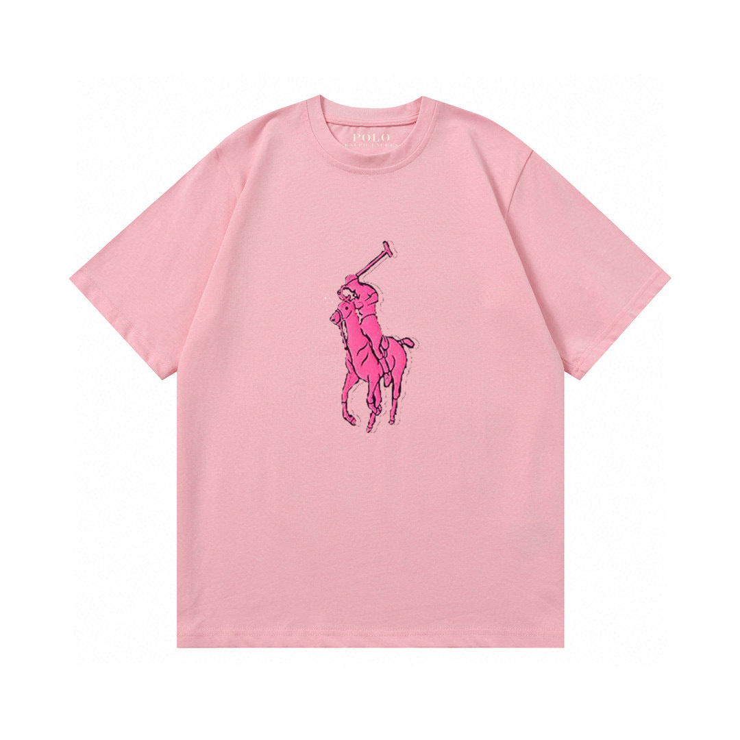 Ralph Lauren T Shirts Cotton Label Short Sleeve Solid Color