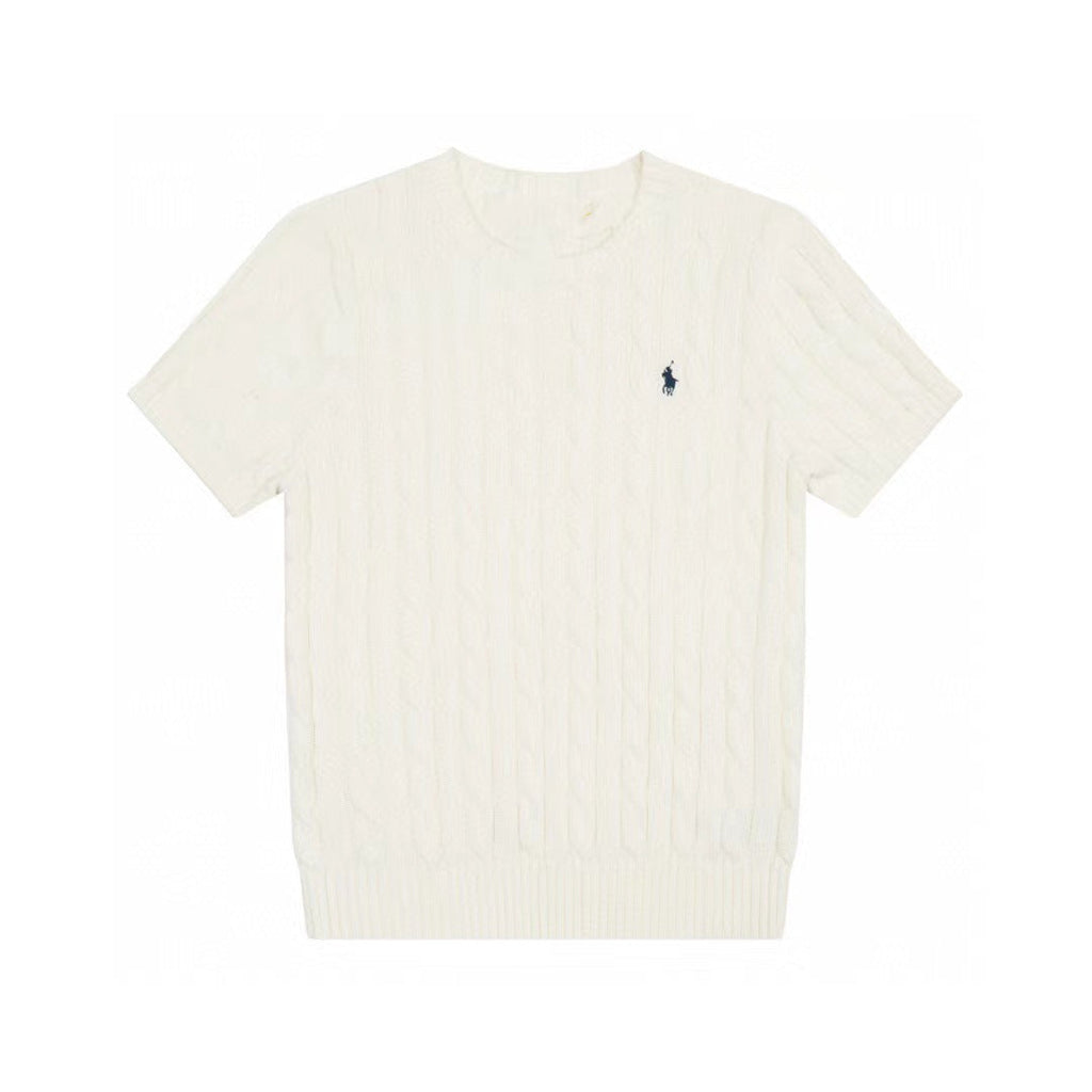 Ralph Lauren Knitted sweaters Ralph Lauren Knitted Short Sleeved Shirt RL Ralph Crew Neck Solid Color Pony Embroidery LOGO Knitted Short Sleeve