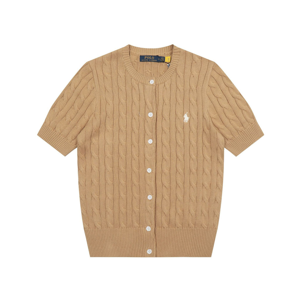 Ralph Lauren Knitted sweaters Ralph Lauren Knitted Short Sleeved Shirt RL Ralph Pony Standard POLO Short Sleeve Knitted Sweater Cardigan T-Shirt