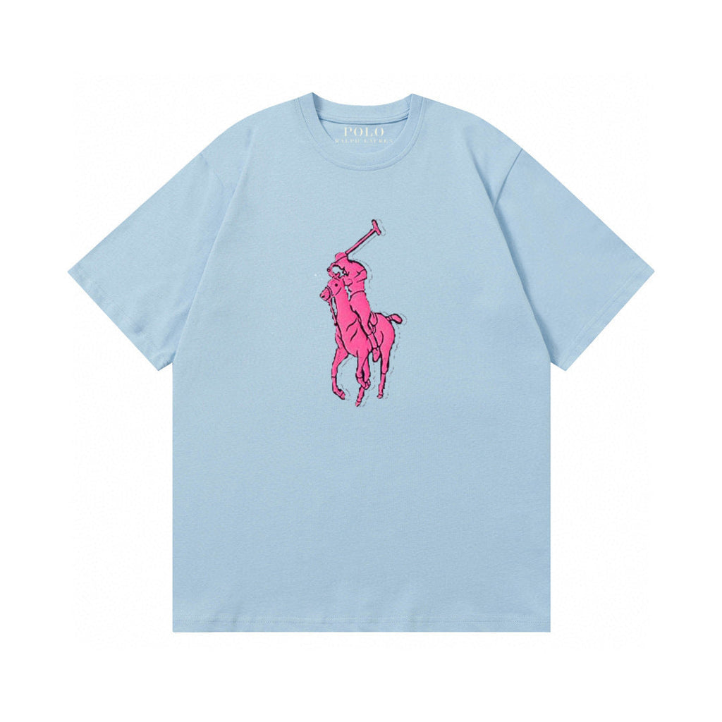 Ralph Lauren T Shirts Cotton Label Short Sleeve Solid Color