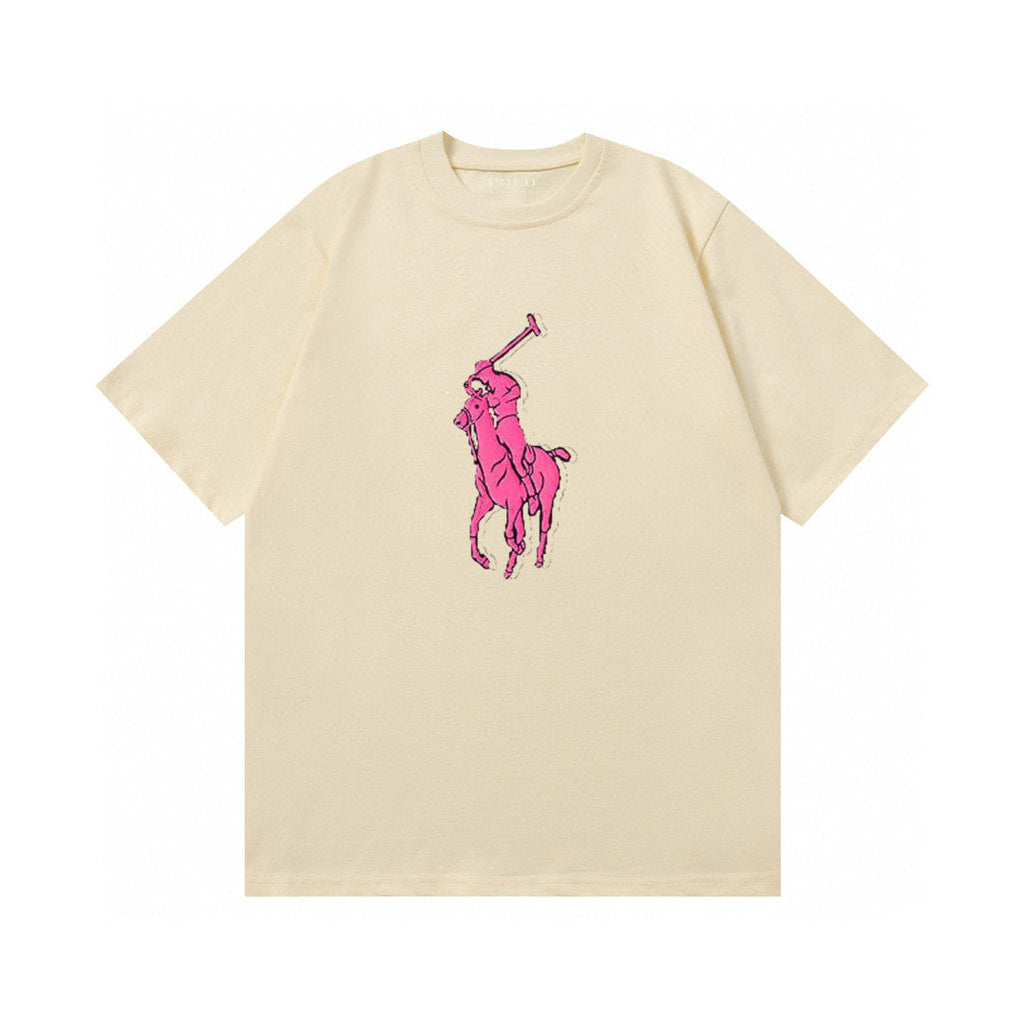 Ralph Lauren T Shirts Cotton Label Short Sleeve Solid Color