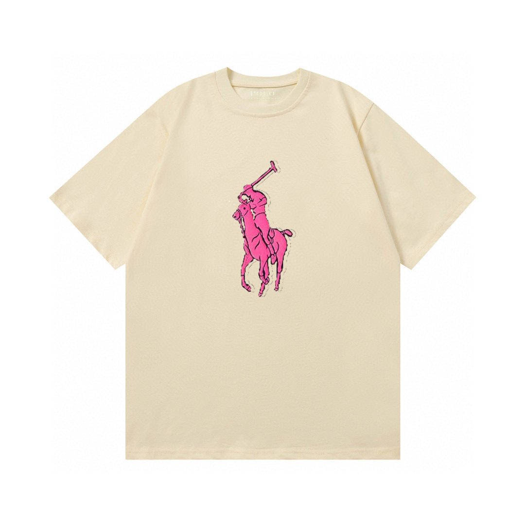 Ralph Lauren T Shirts Cotton Label Short Sleeve Solid Color