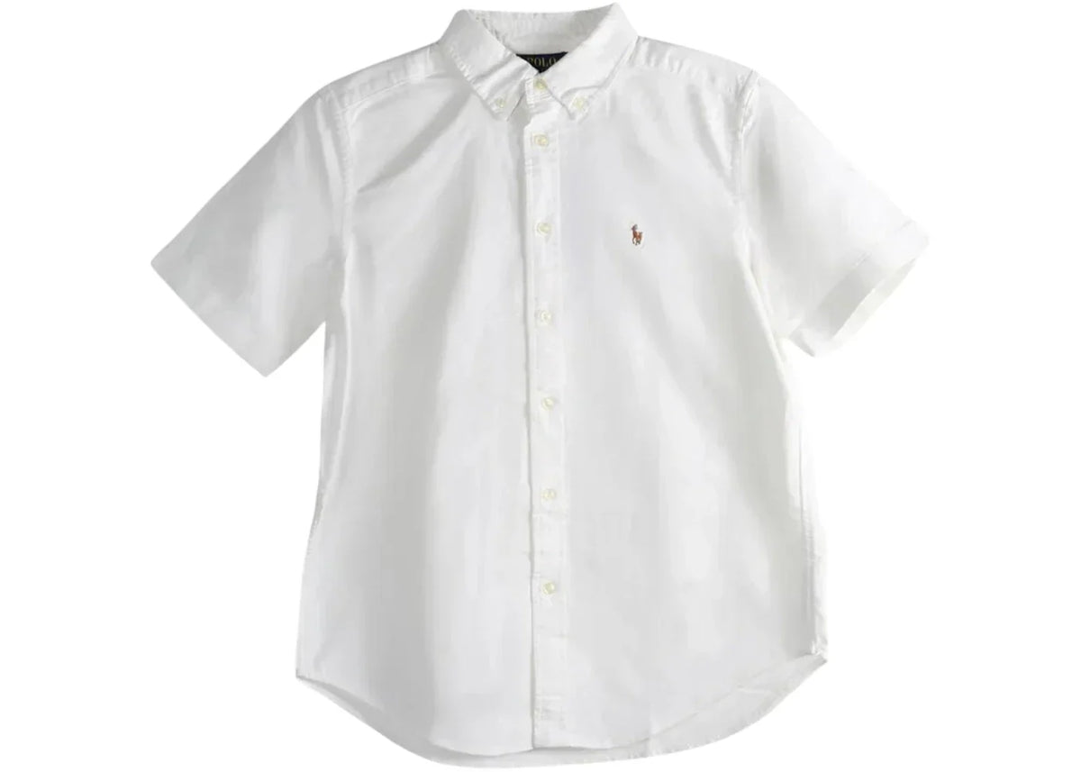 Polo Ralph Lauren Kids Short Sleeve Oxford Sport Shirt White