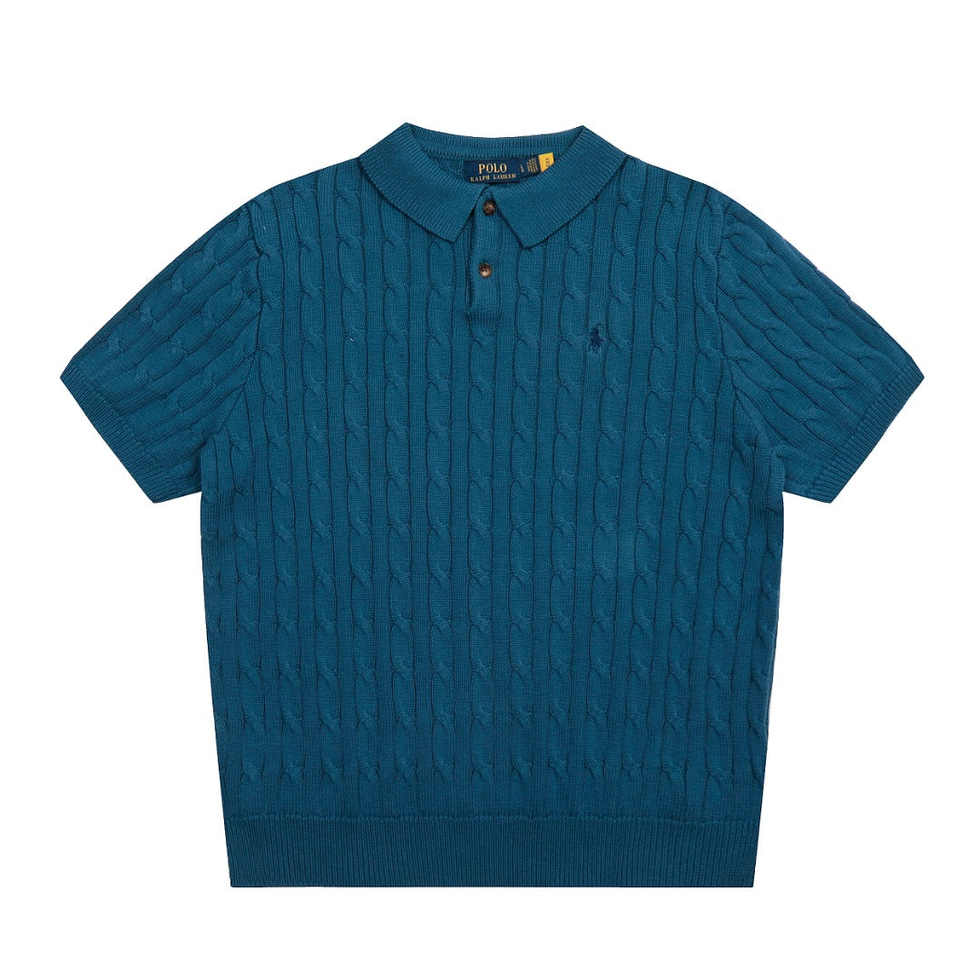 RALPH LAUREN SHORT-SLEEVE POLO KNIT SWEATER STYLE 432