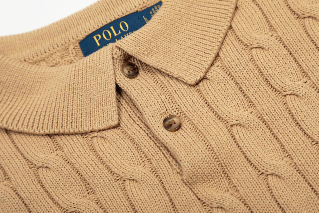 RALPH LAUREN SHORT-SLEEVE POLO KNIT SWEATER STYLE 433